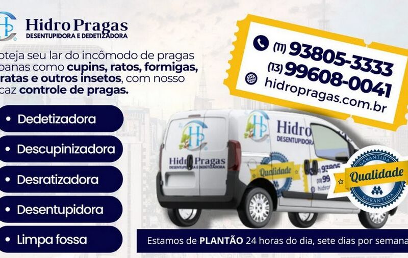 Desentupidora e Dedetizadora 24h em São Paulo e Litoral, Hidro Pragas